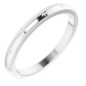 14K White Stackable Starburst Ring Size 11.5