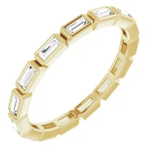 14K Yellow 1/2 CTW Diamond Eternity Band Size 6.5