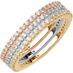 14K Yellow 1/3 CTW Diamond Stackable Ring Size 4