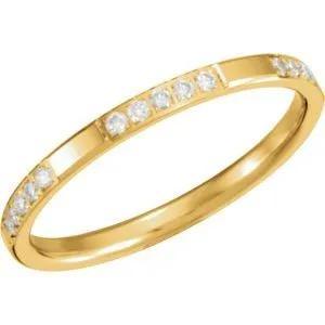 14K Yellow 1/6 CTW Diamond Anniversary Band Size 8