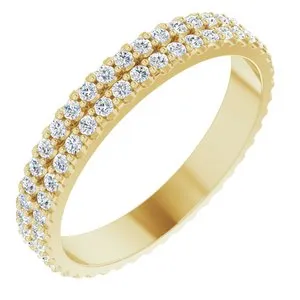 14K Yellow 3/4 CTW Diamond Eternity Band Size 7