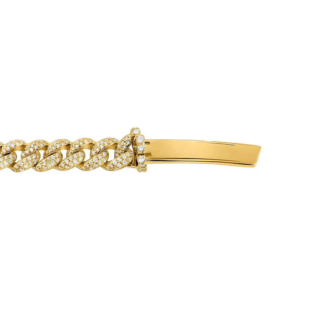 14k Yellow Gold Diamond Cuban Necklace 17.62 Ctw