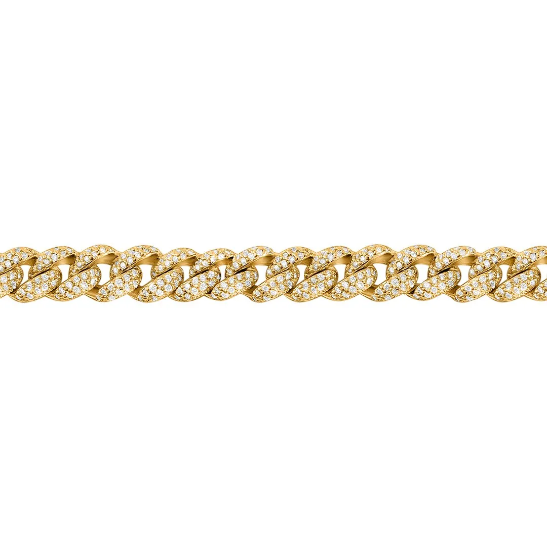 14k Yellow Gold Diamond Cuban Necklace 17.62 Ctw