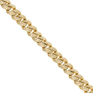 14k Yellow Gold Diamond Cuban Necklace 17.62 Ctw