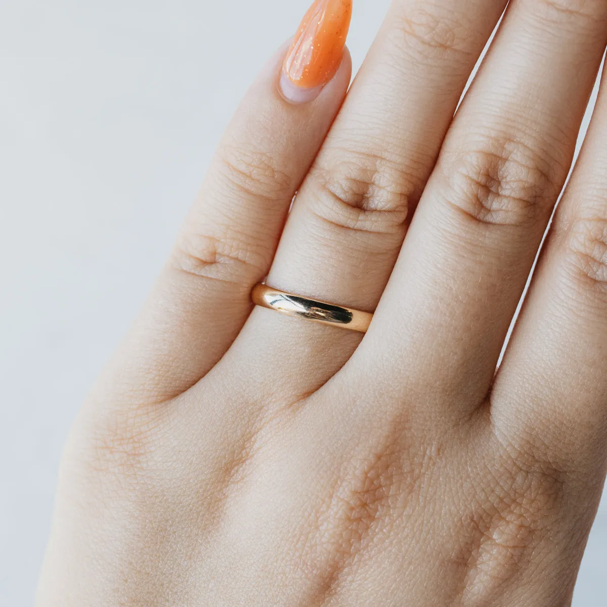 14K Yellow Gold Half-Round Band