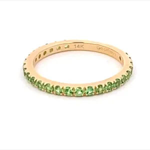 14K Yellow Gold Tsavorite Garnet Stackable Ring (.61ctw)