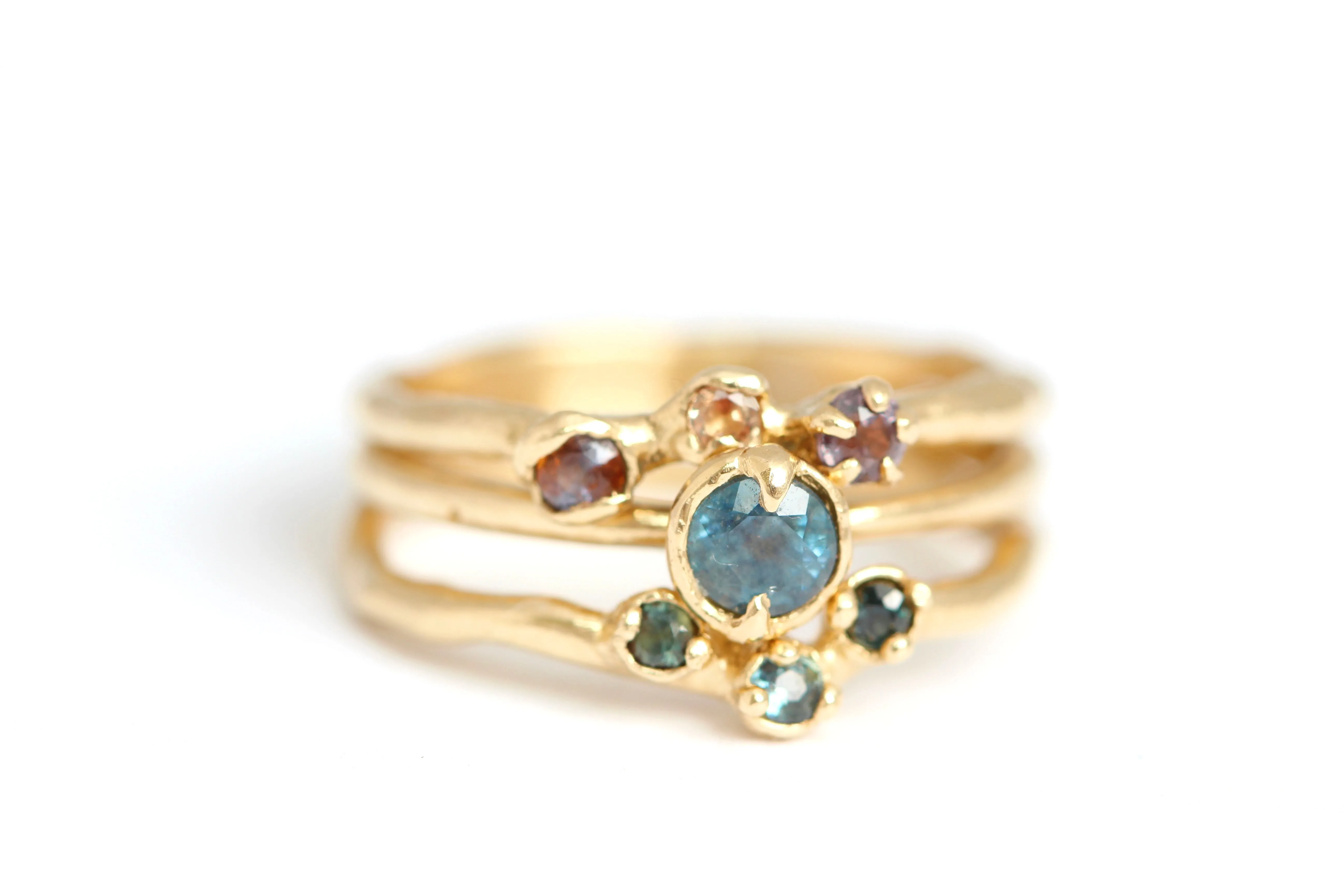 14k Yellow Gold with Blue Sapphire