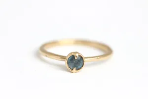 14k Yellow Gold with Blue Sapphire