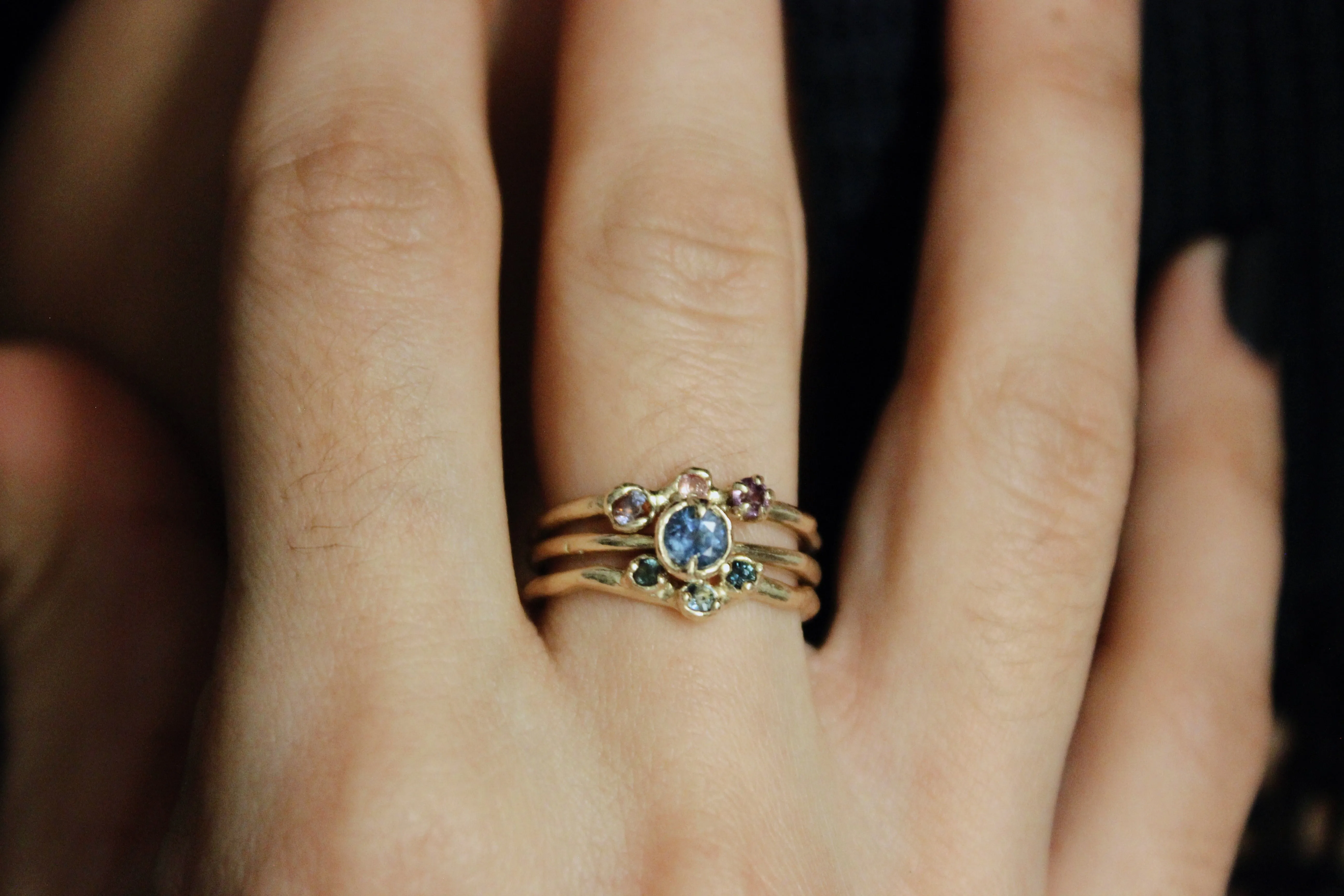 14k Yellow Gold with Blue Sapphire