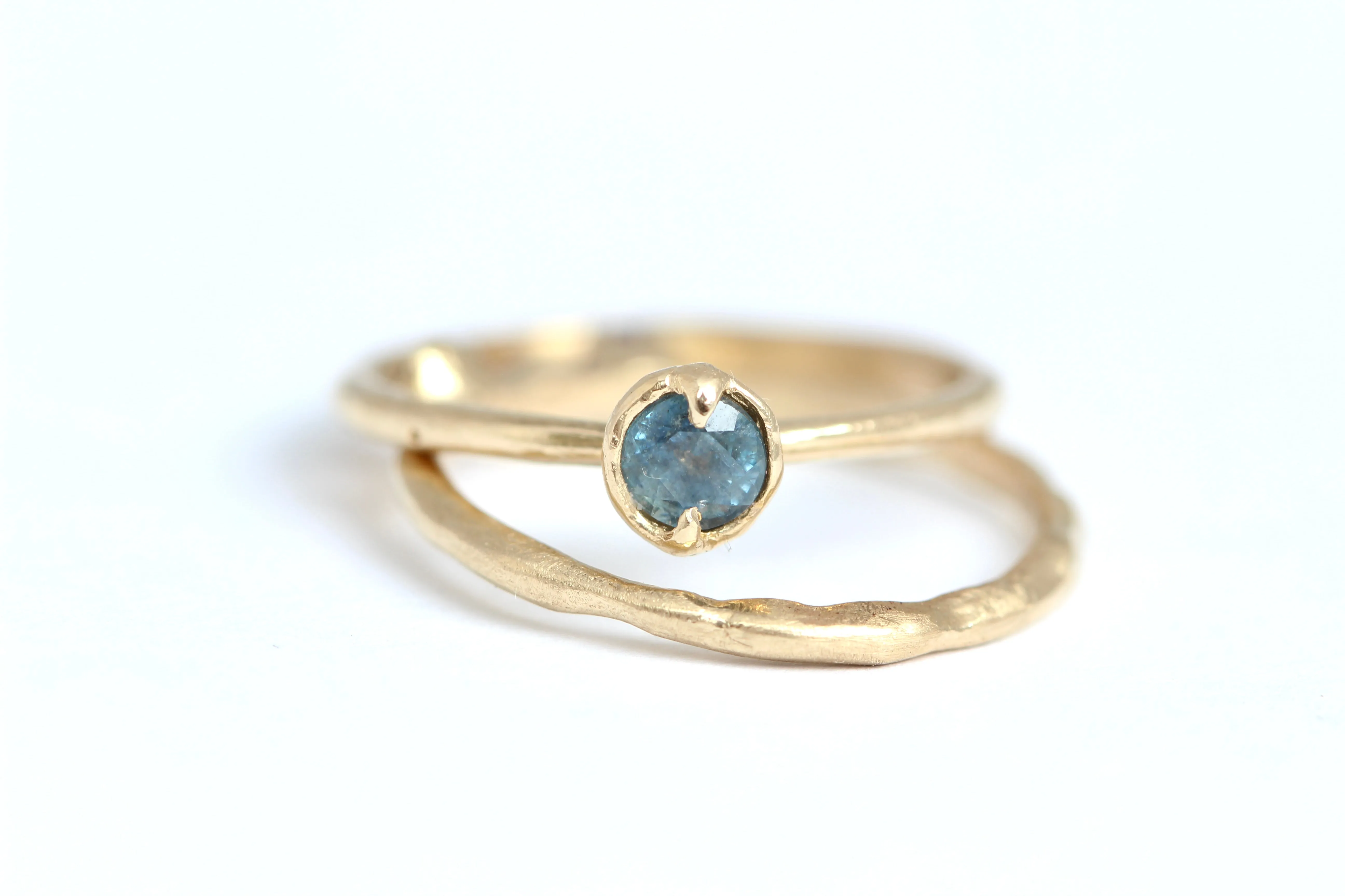 14k Yellow Gold with Blue Sapphire