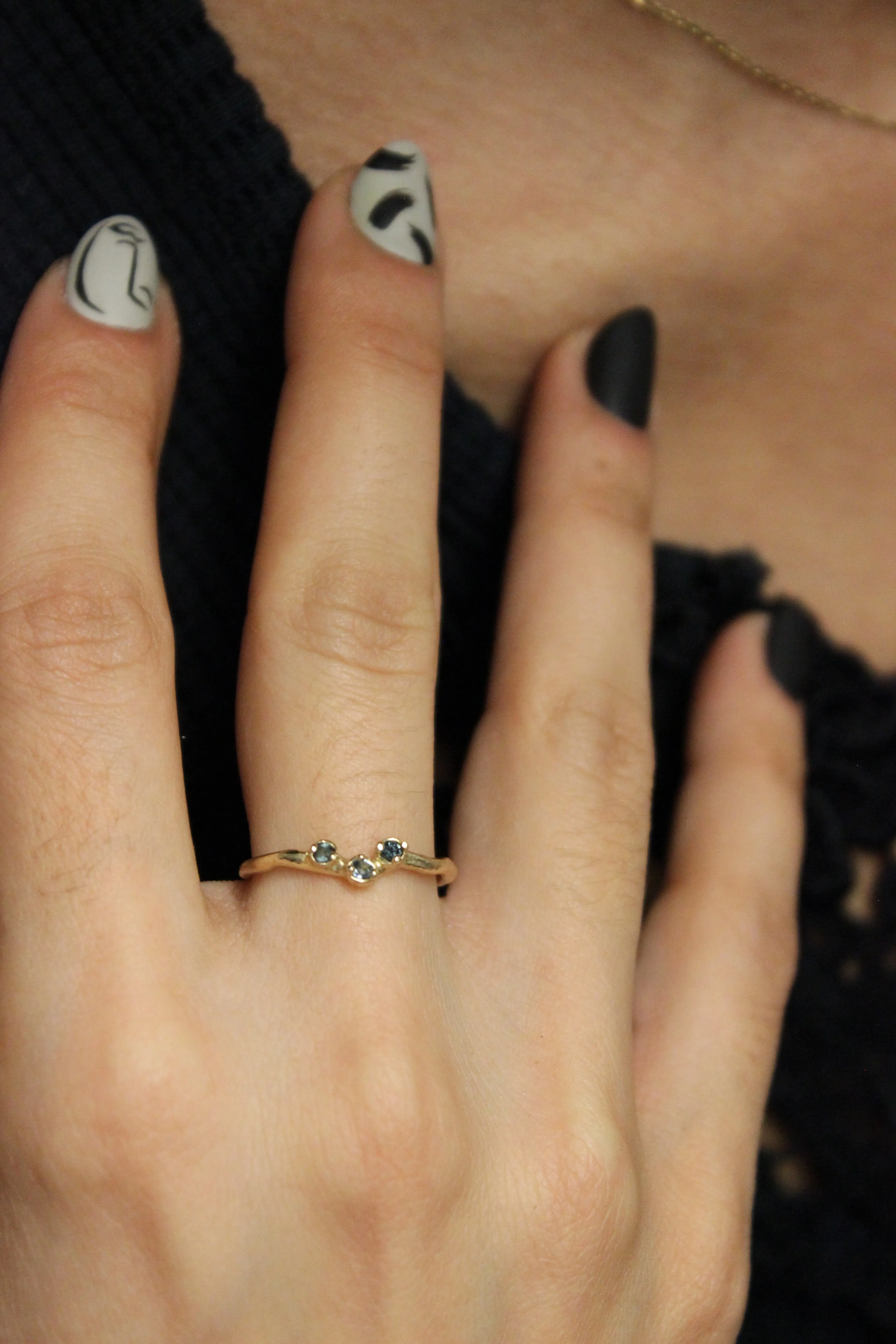 14k Yellow Gold with Green Sapphires