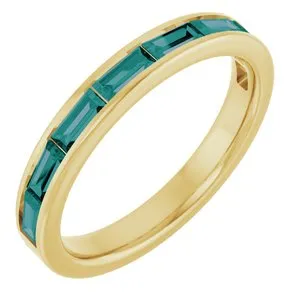 14K Yellow Lab-Grown Alexandrite Stackable Ring