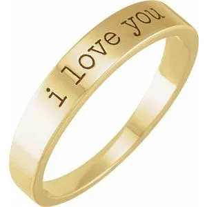 14K Yellow "I Love You" Stackable Ring Size 7