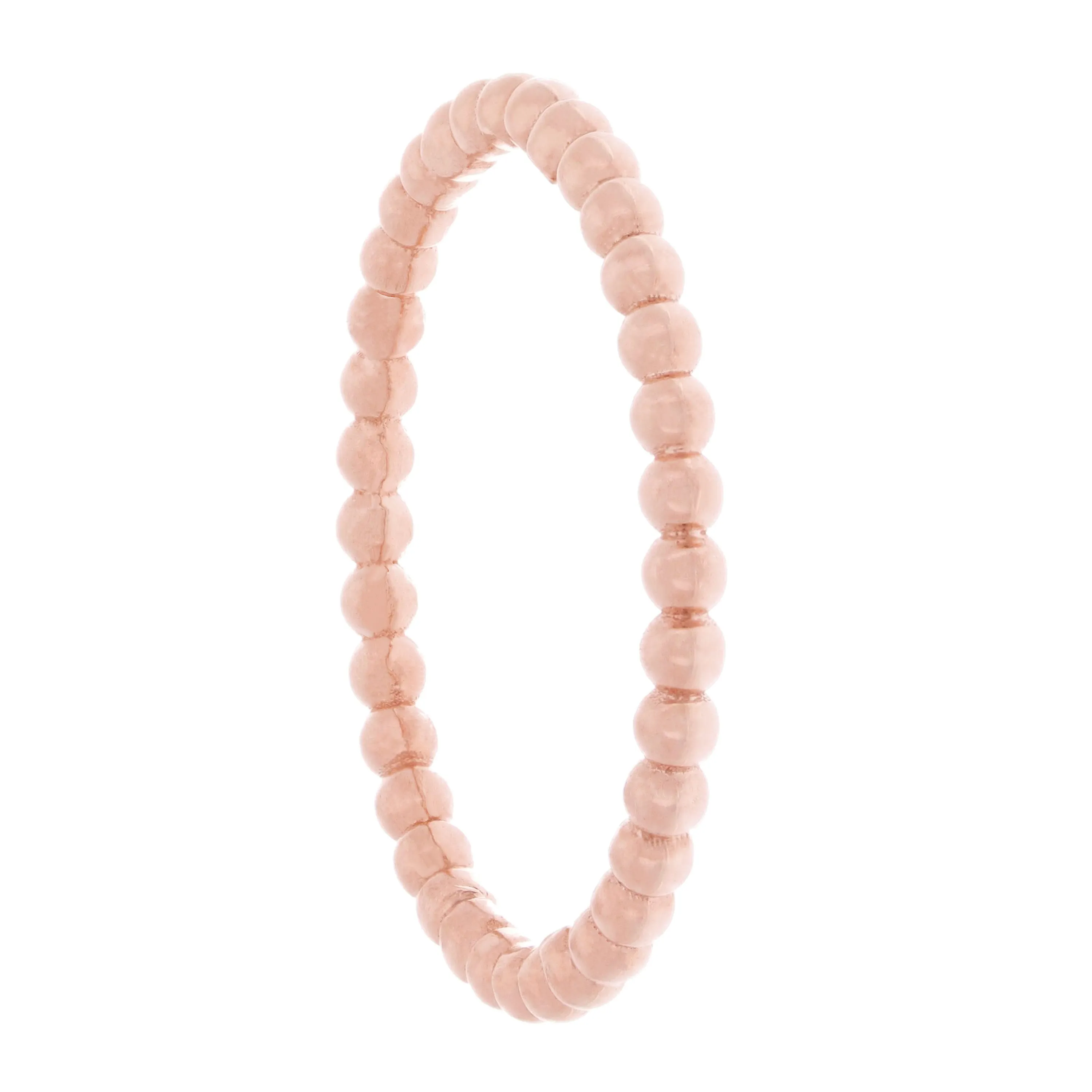 14k Yellow White or Rose Gold Bright Polished Beaded Slim Stackable Band Size 4.5