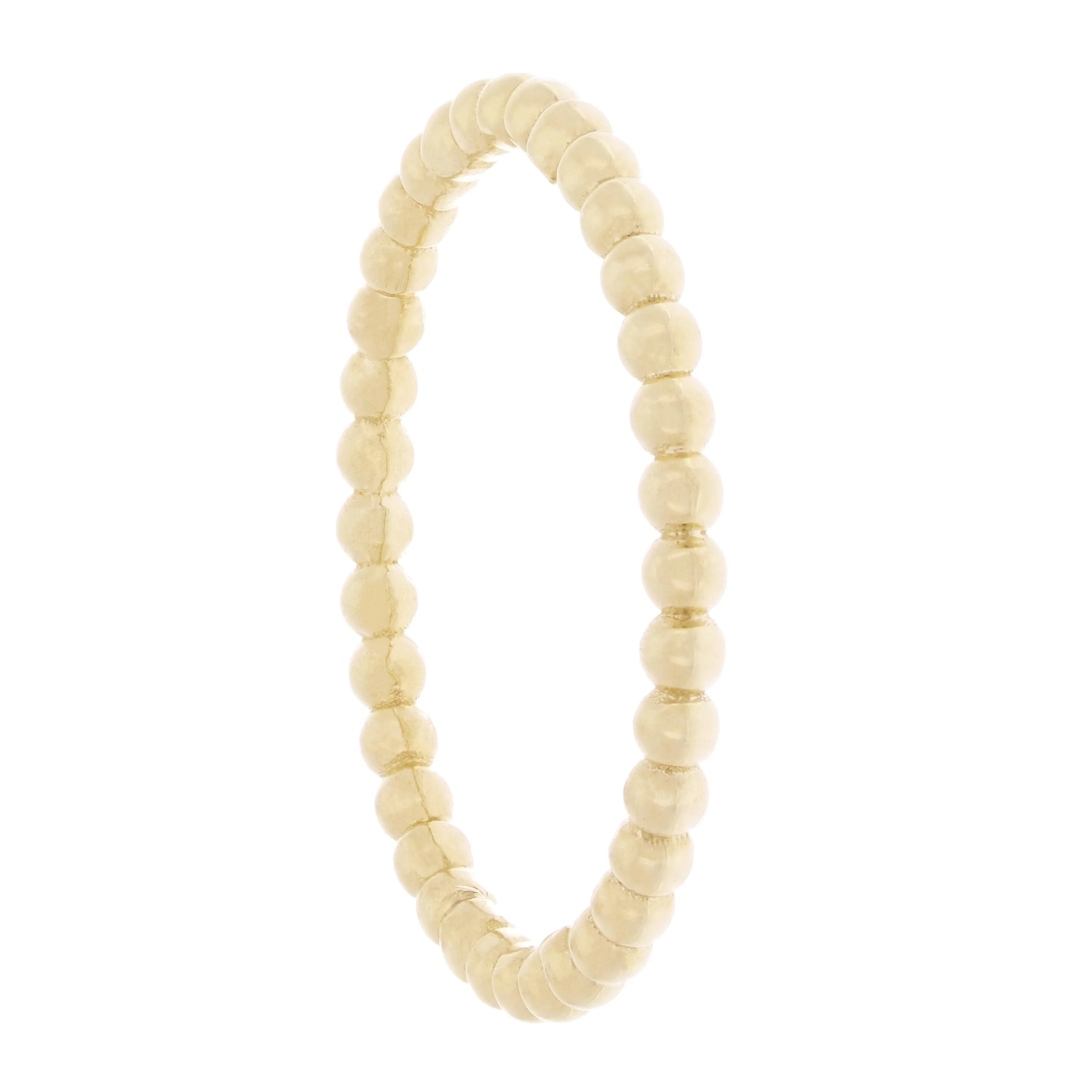 14k Yellow White or Rose Gold Bright Polished Beaded Slim Stackable Band Size 4.5