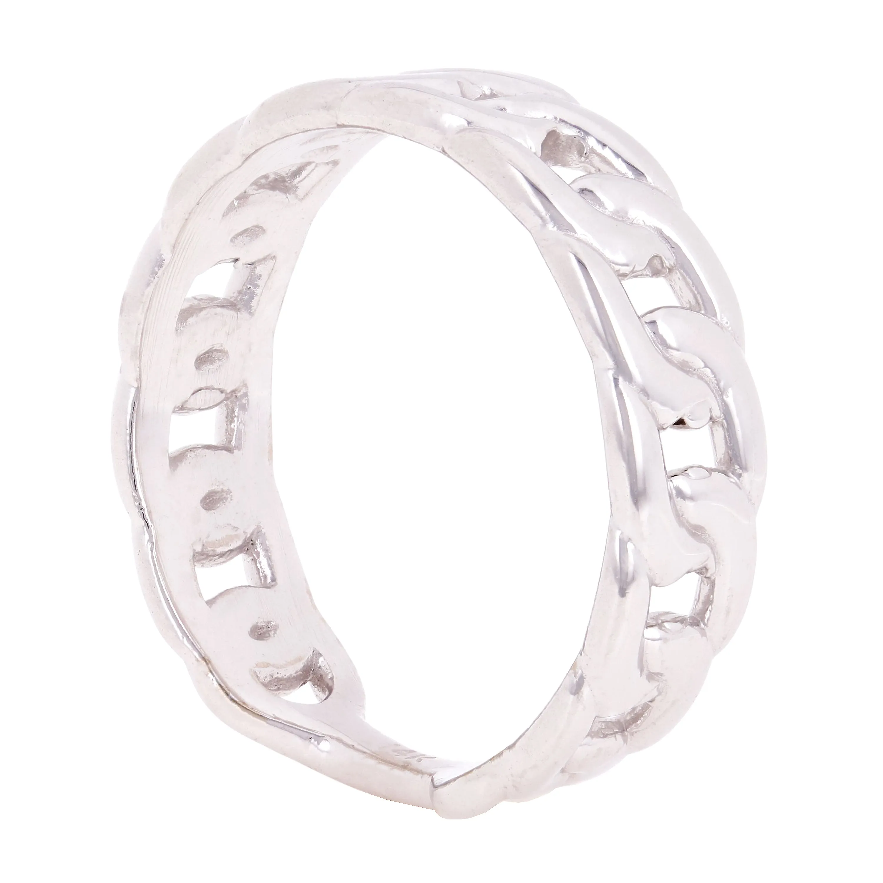 14k Yellow White or Rose Gold Cuban Link Stackable Ring