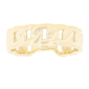 14k Yellow White or Rose Gold Cuban Link Stackable Ring