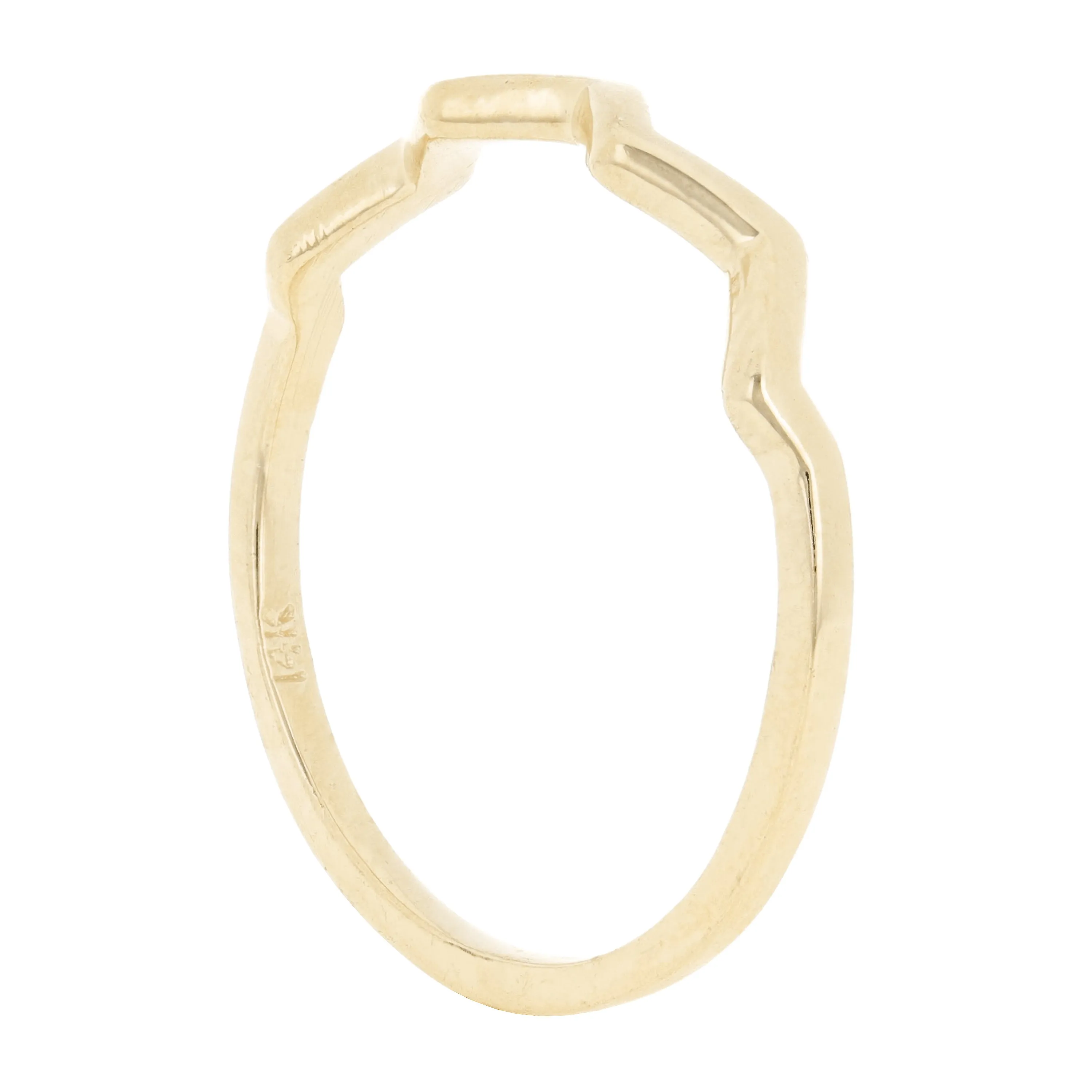 14k Yellow White or Rose Gold Stackable Wave Ring Size 6.75