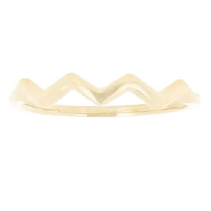 14k Yellow White or Rose Gold Stackable Wave Ring Size 6.75