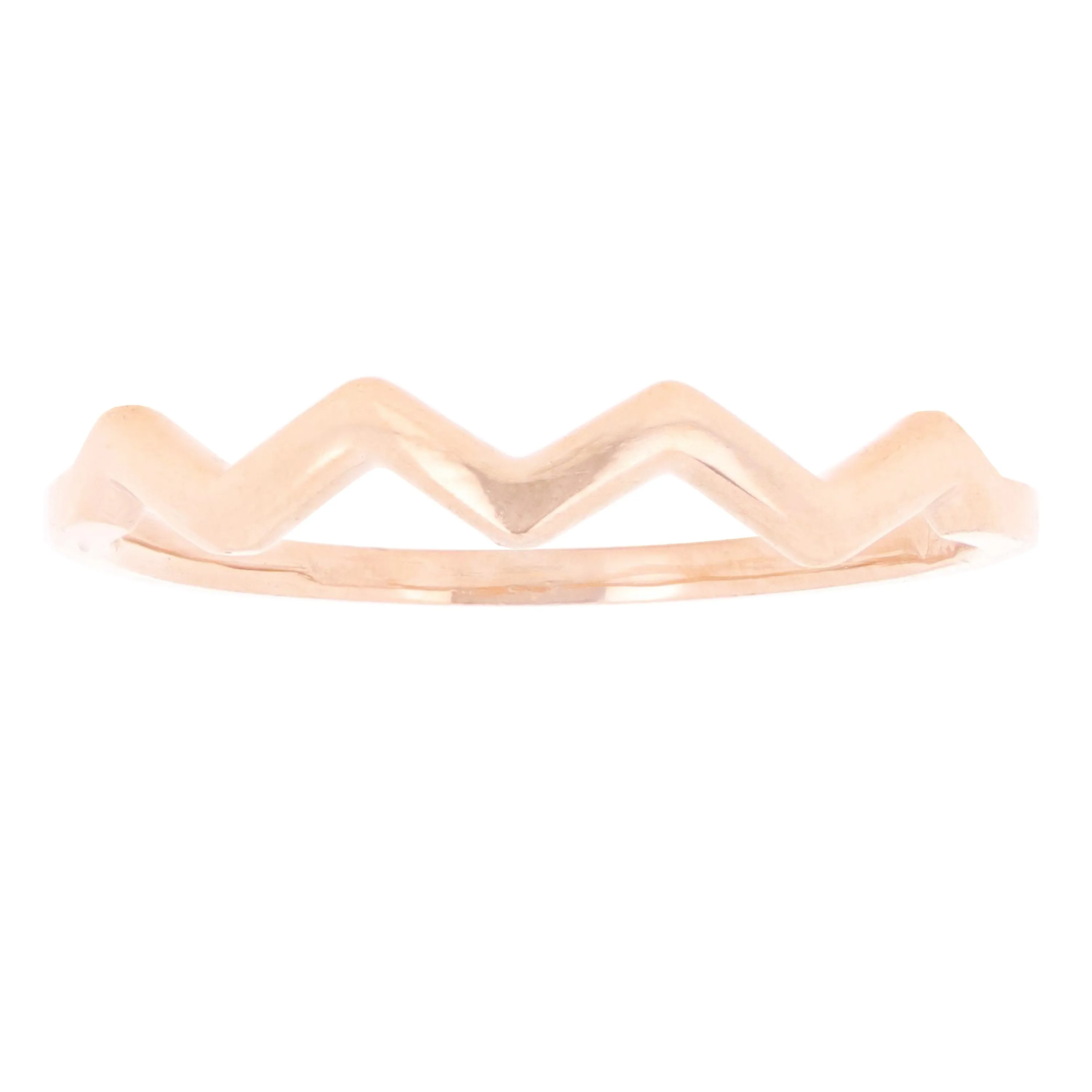 14k Yellow White or Rose Gold Stackable Wave Ring Size 6.75