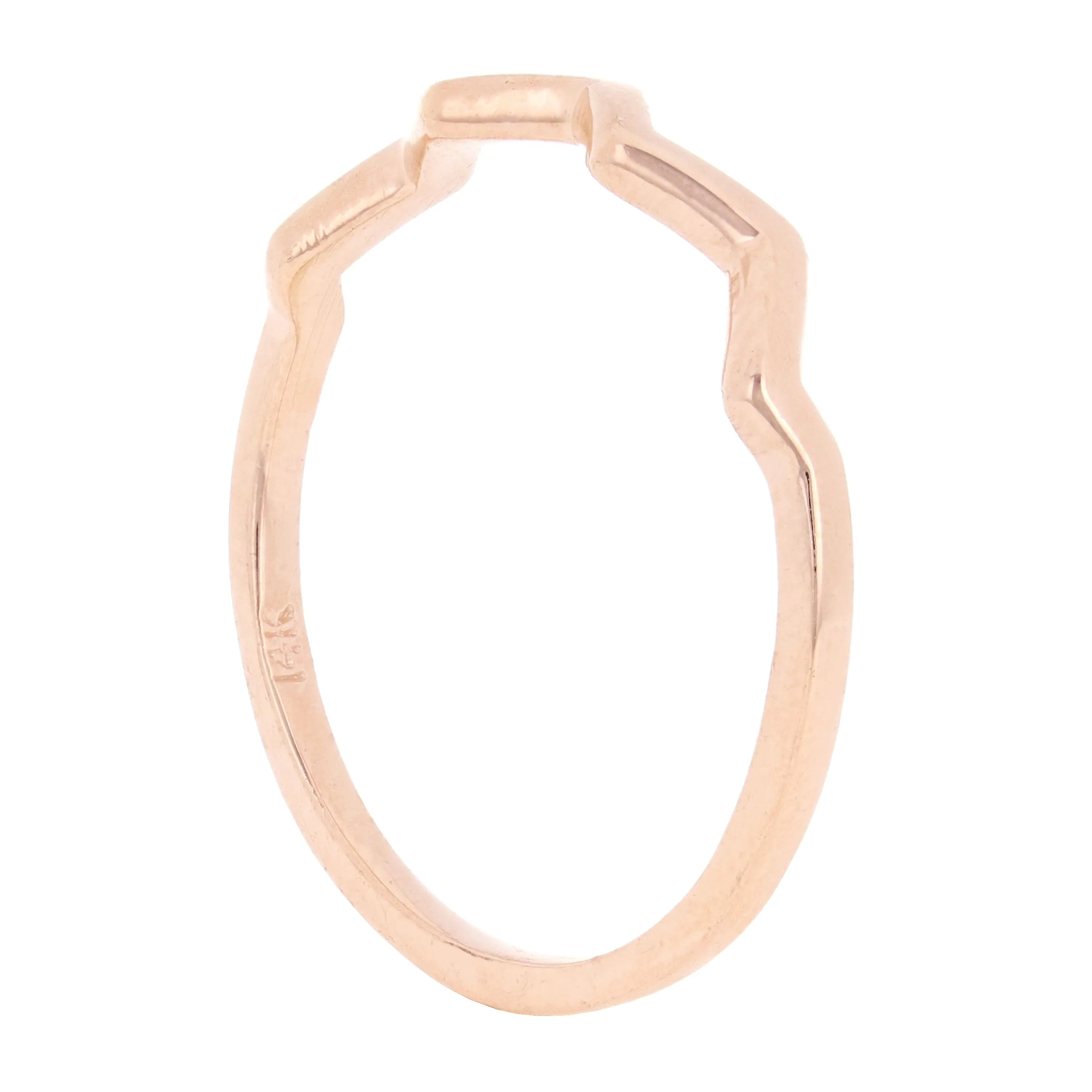 14k Yellow White or Rose Gold Stackable Wave Ring Size 6.75