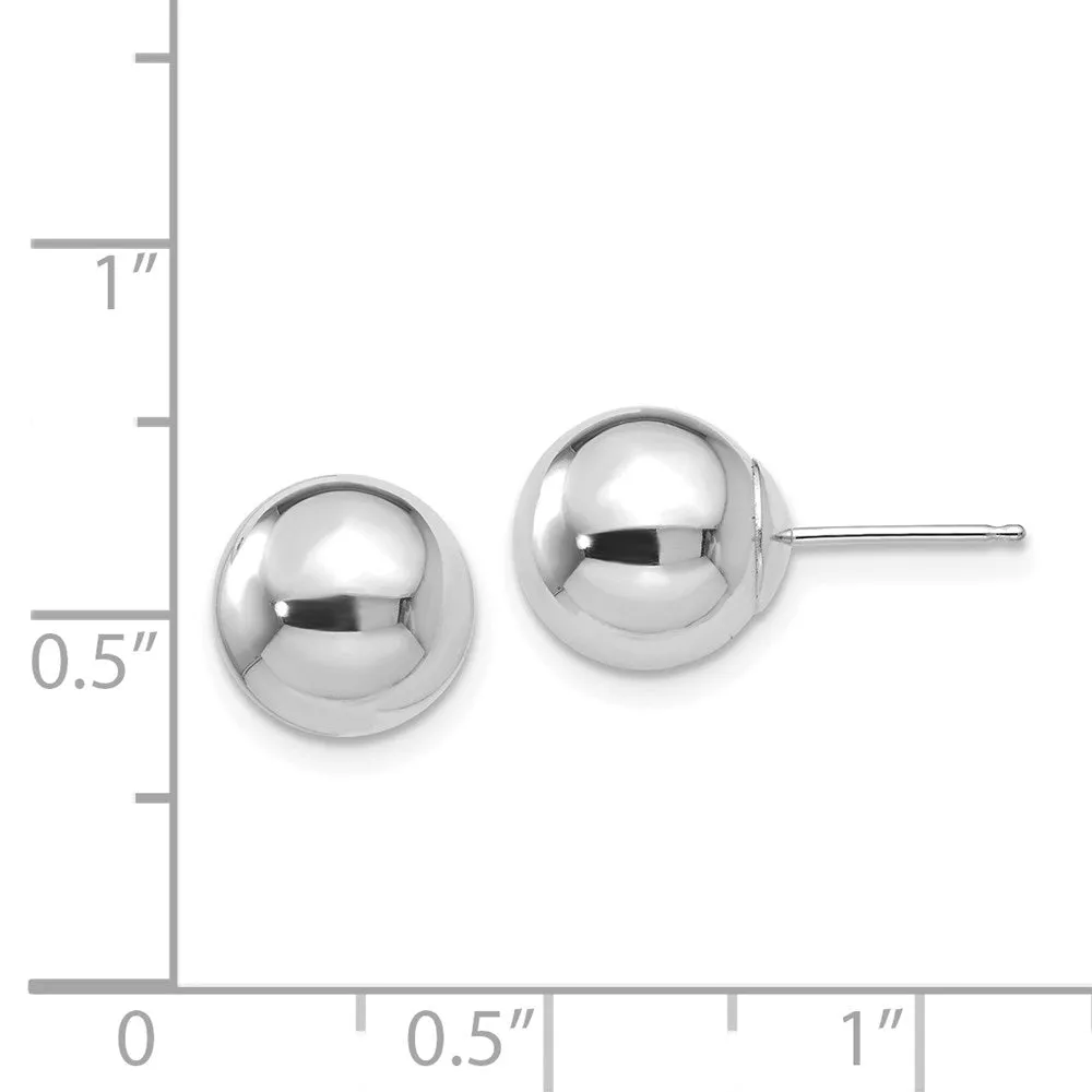 14KT White Gold 9MM Ball Stud Earrings