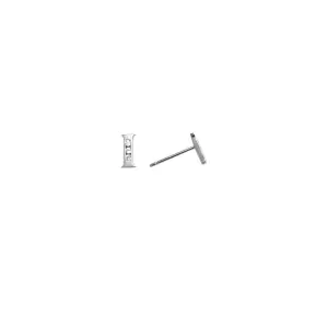 14kt White Gold CZ Initial I Stud Earrings