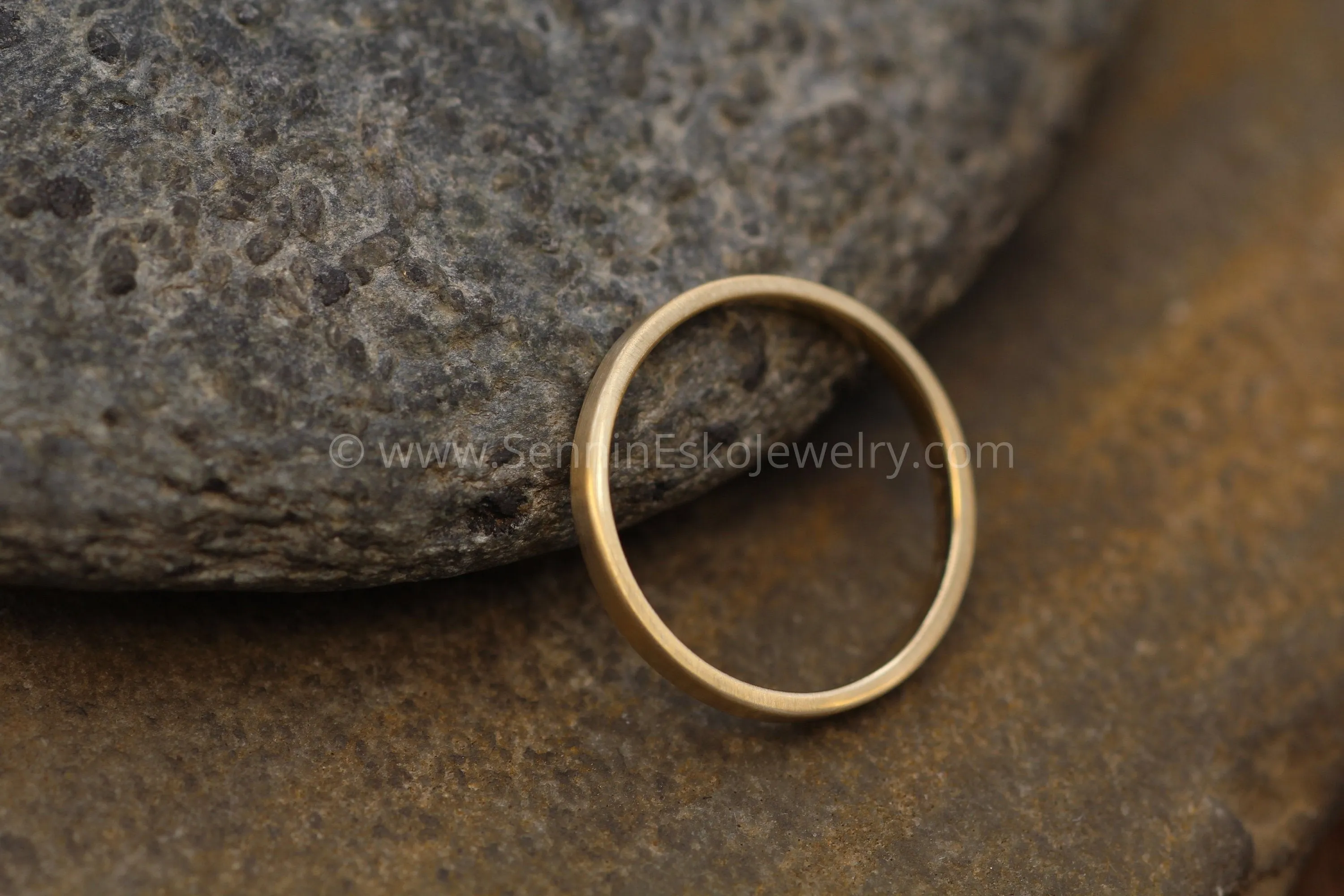 14kt yellow 2x1.2mm Flat Band - Matte Finish