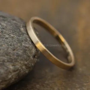 14kt yellow 2x1.2mm Flat Band - Matte Finish
