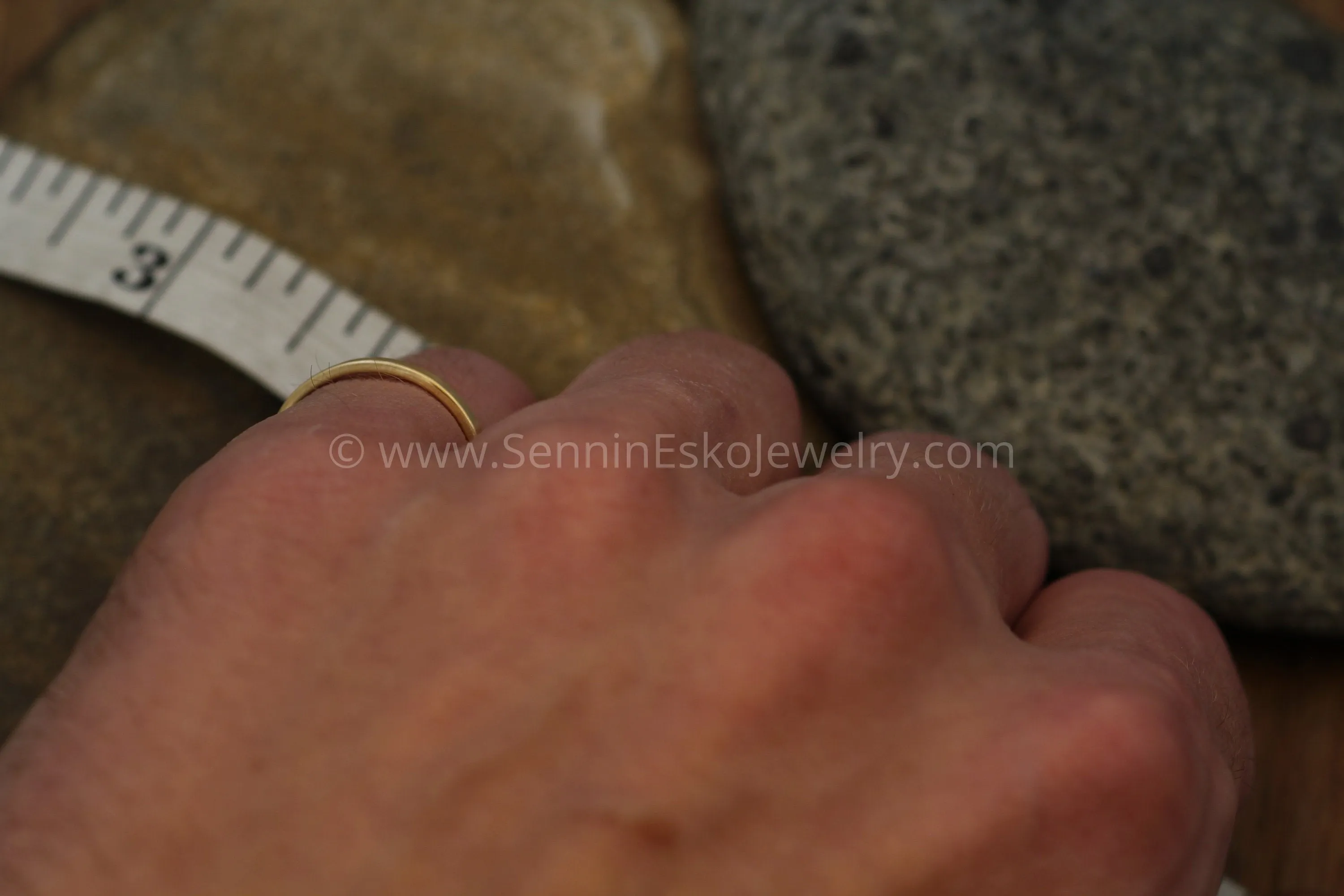 14kt yellow 2x1.2mm Flat Band - Matte Finish