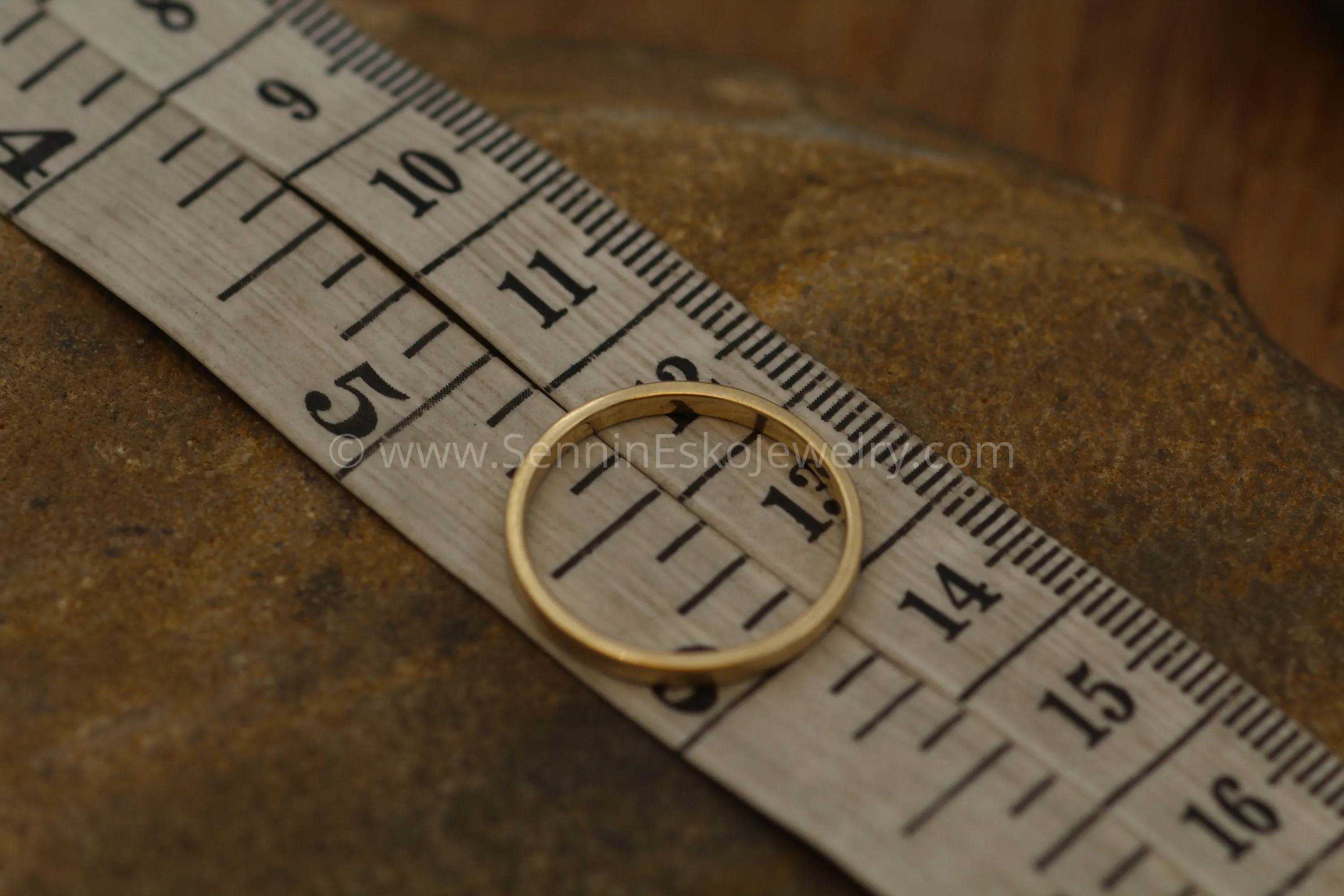 14kt yellow 2x1.2mm Flat Band - Matte Finish