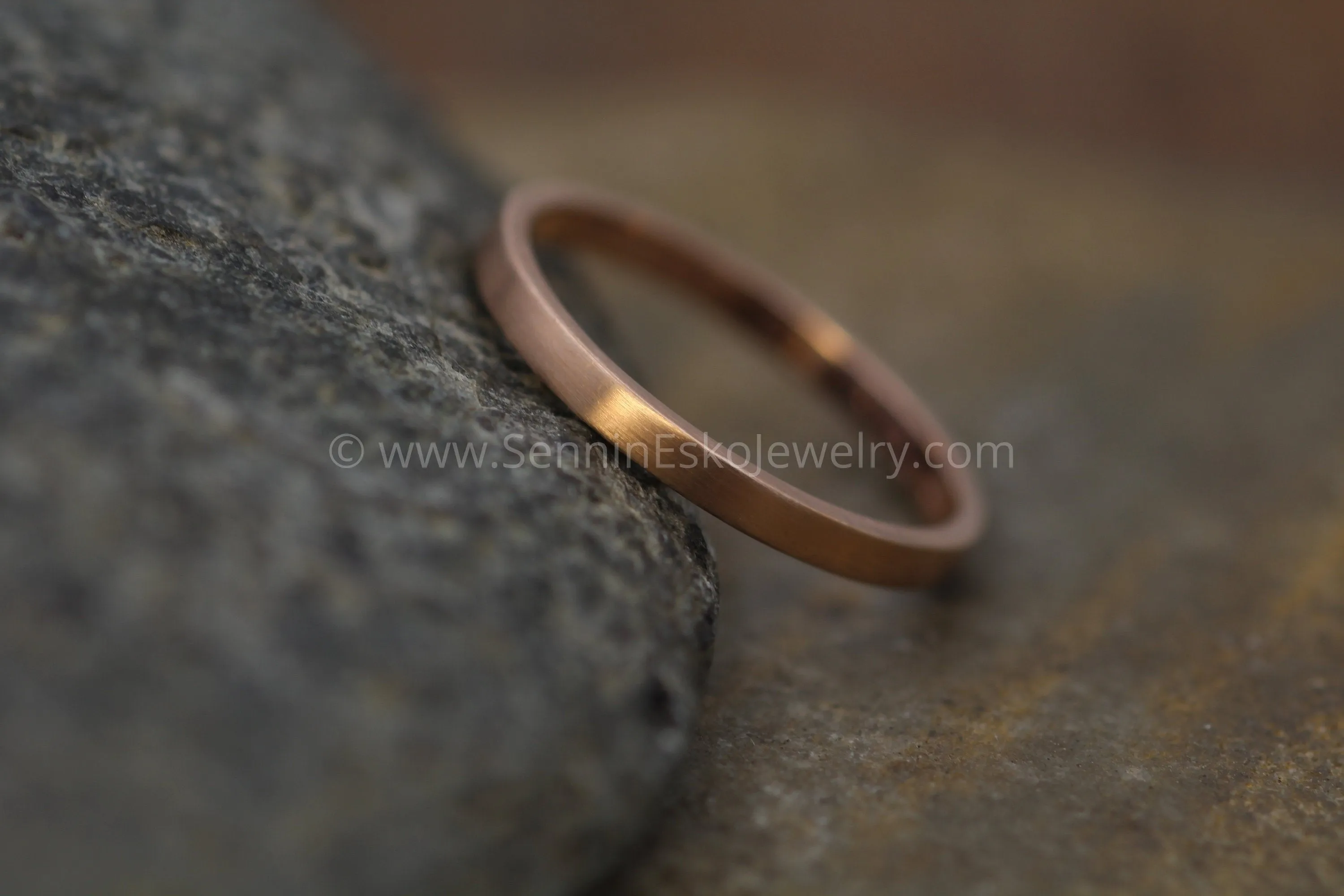 14kt yellow 2x1.2mm Flat Band - Matte Finish