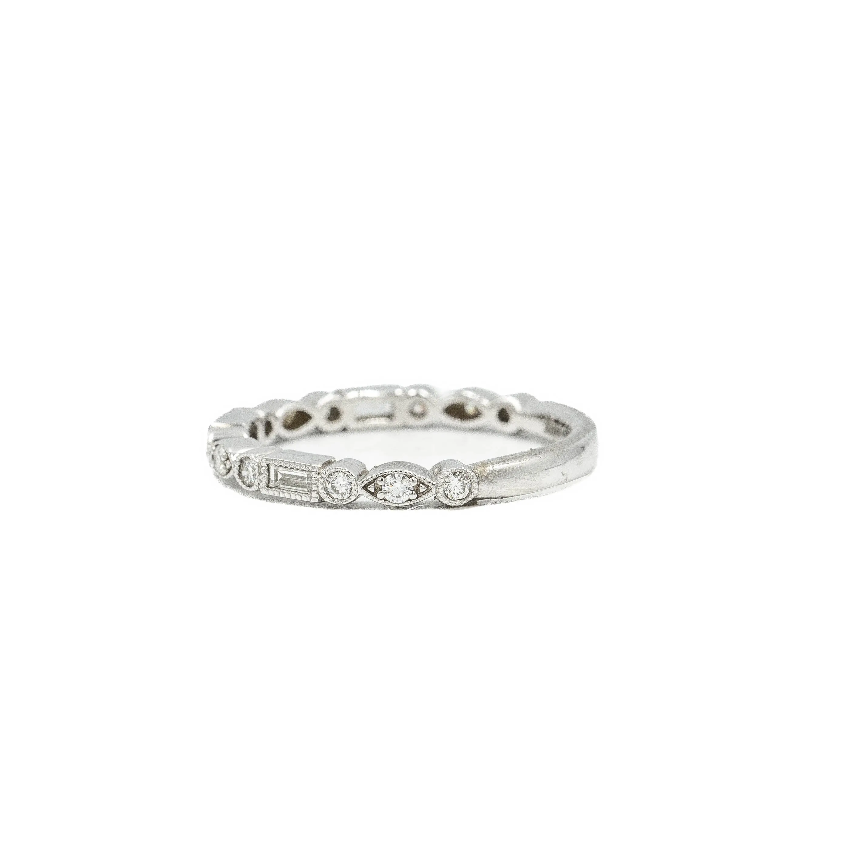 14kw Baguette & Multi Shape Bezel Diamond Band