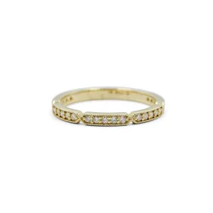 14ky Diamond Bar Millgrain Band