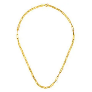 14KY Flat Links Paper Clip Necklace
