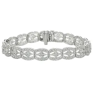 1.75 Carat Natural Diamond Fashion Bracelet G SI 14K White Gold 7''