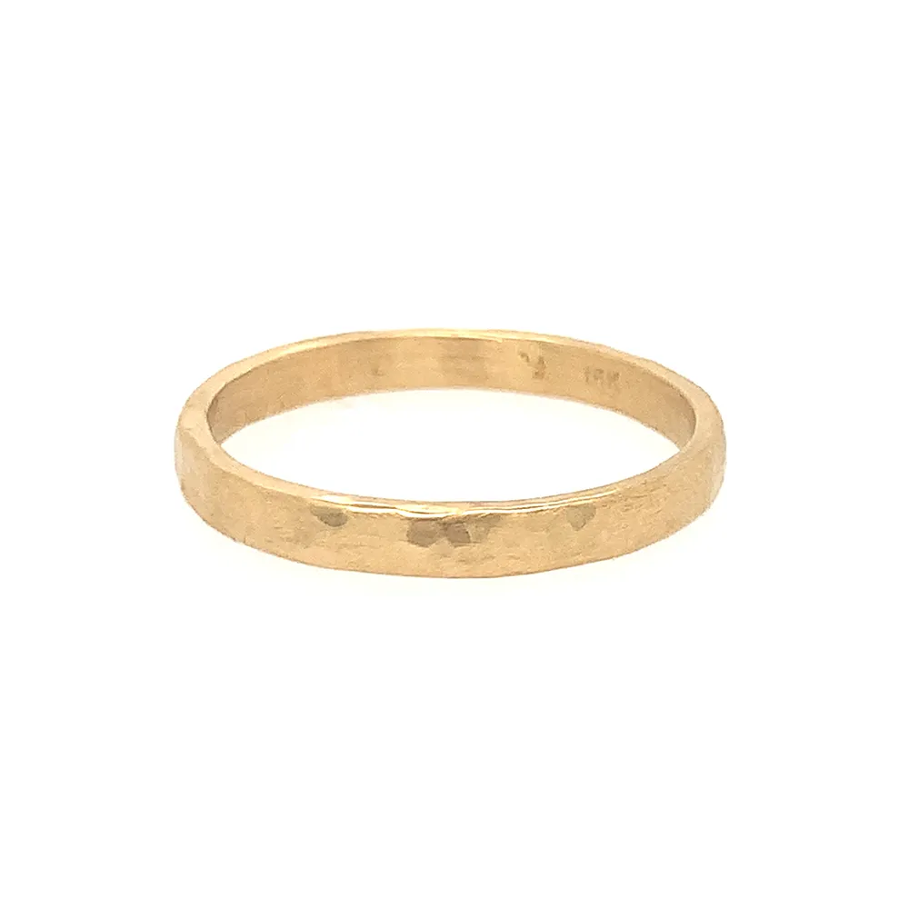 18k Simple Hammered Band
