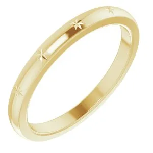 18K Yellow Stackable Starburst Ring Size 5.5