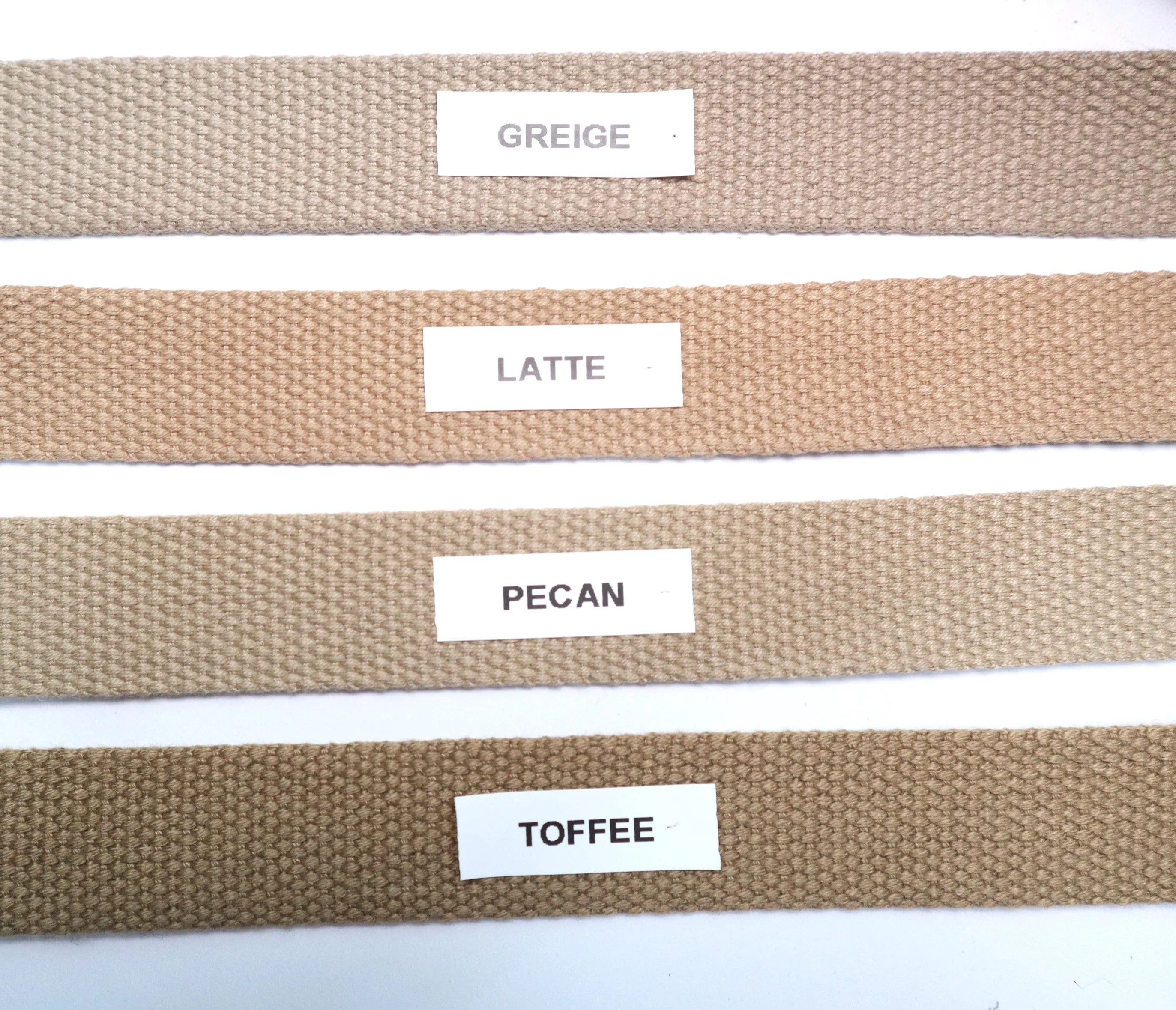 1" Webbing By the Yard  - Latte