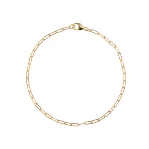 22k Gold Plated Sterling Silver  Chain Bracelet 7"