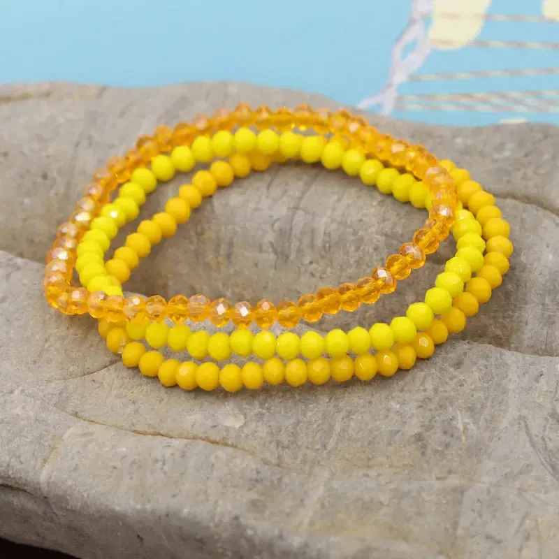 3 Pieces / Pack Women's Bracelets Colorful Crystal Beaded Bracelet Set Wholesale Gifts Korean Jewelry Leisure Vacation Bracelets
