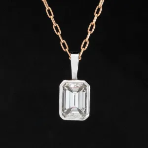 .66ct Emerald Cut Diamond Bezel Pendant