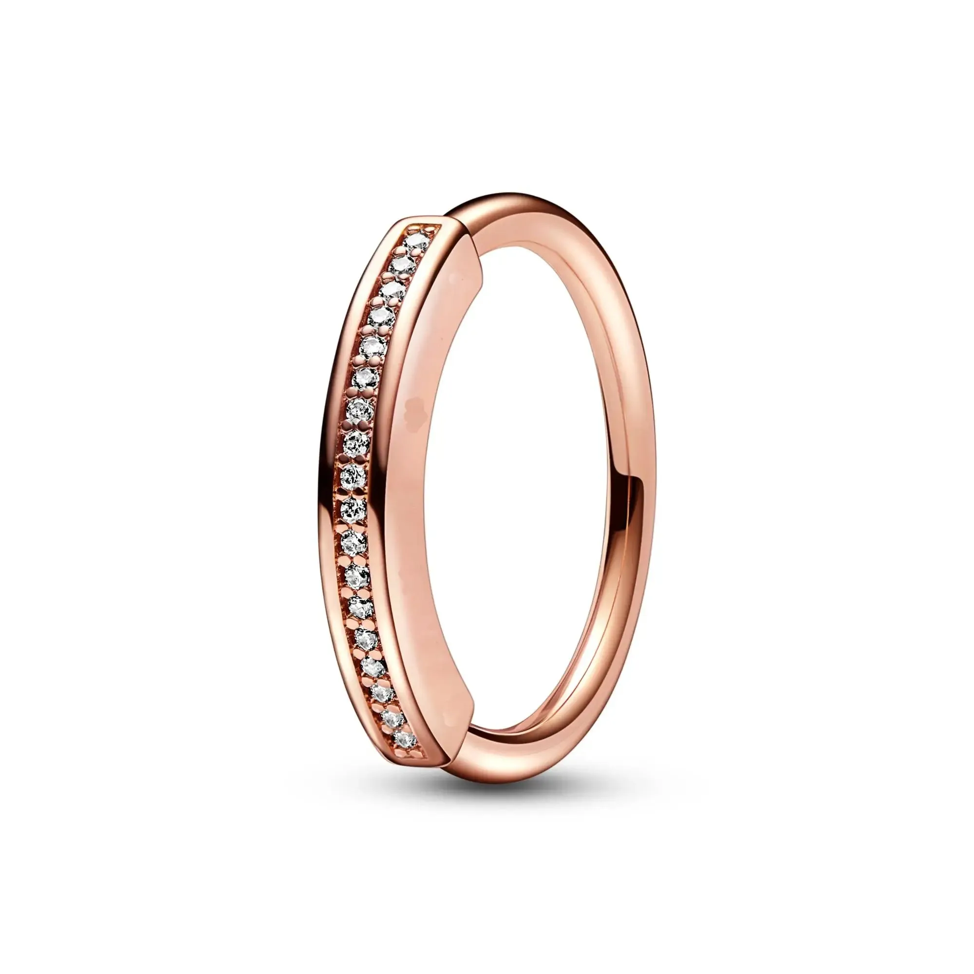 925 Silver Stackable Heart Daisy Flower Ring for Women