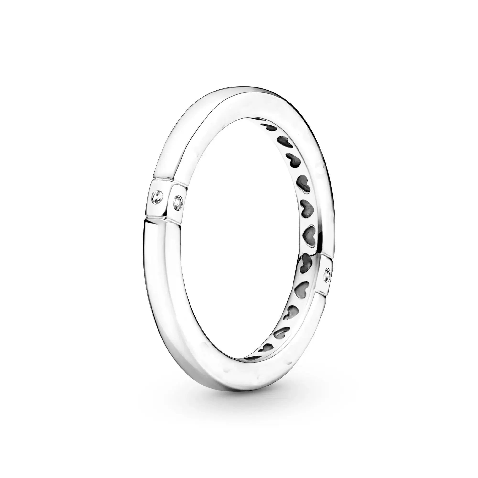 925 Silver Stackable Heart Daisy Flower Ring for Women