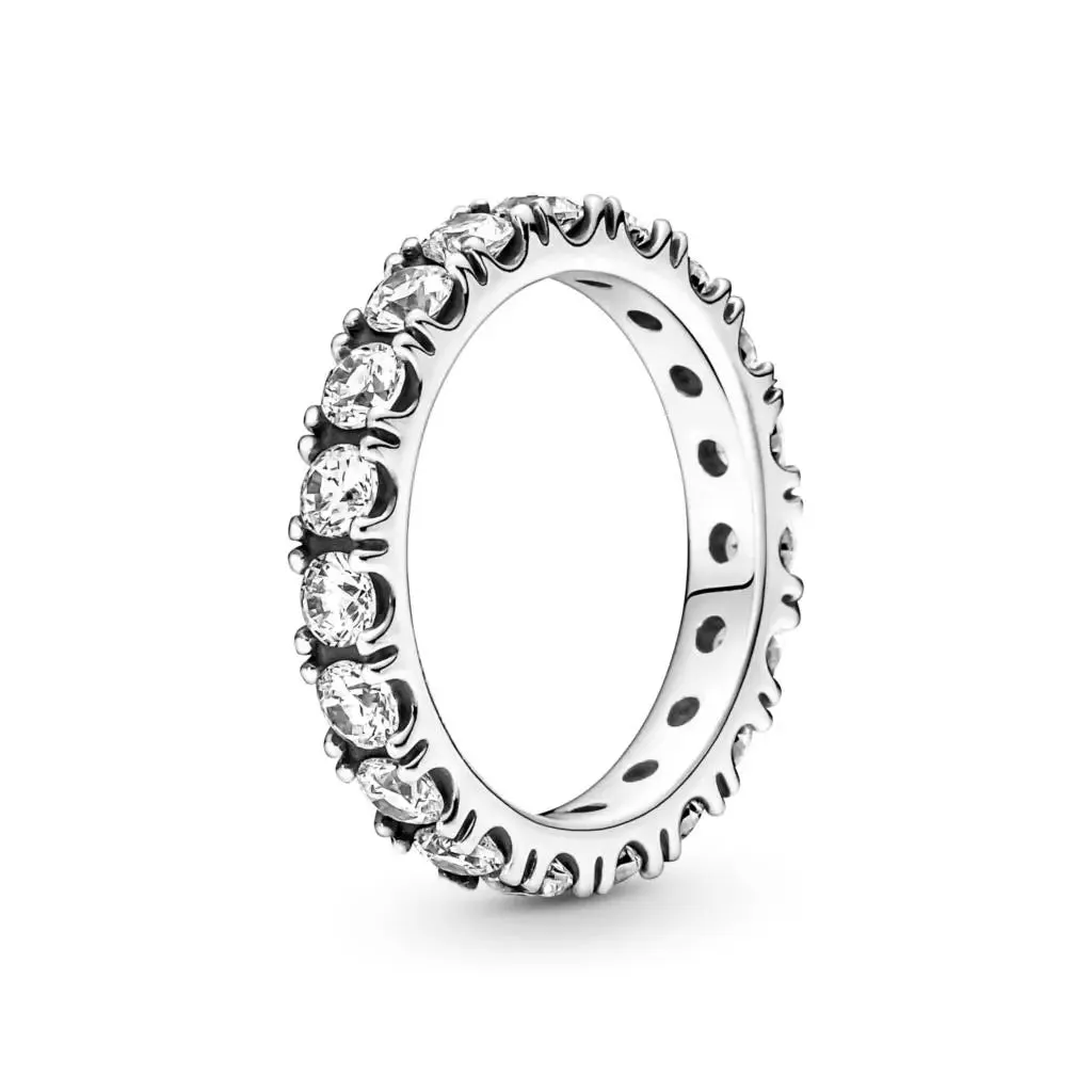 925 Silver Stackable Heart Daisy Flower Ring for Women