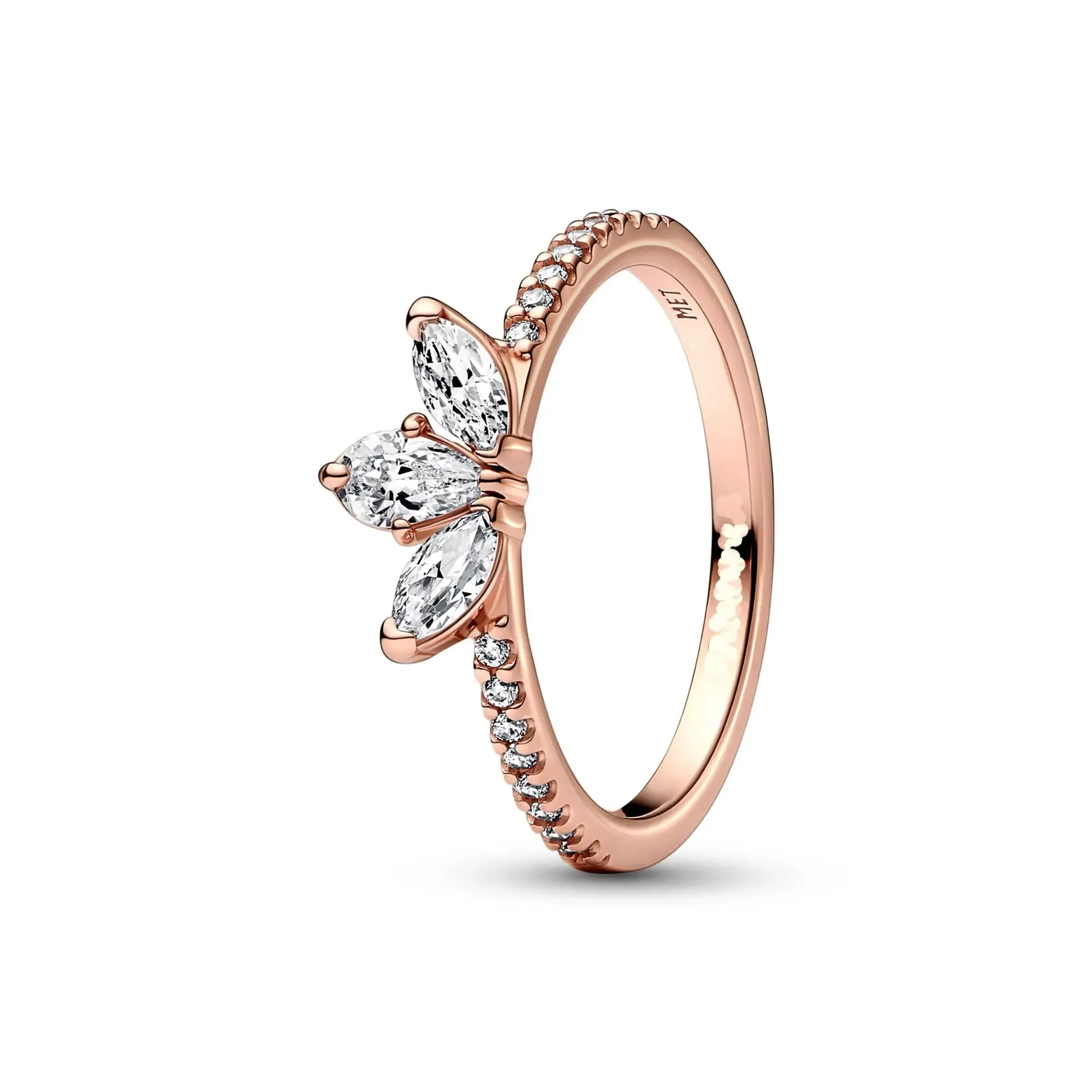 925 Silver Stackable Heart Daisy Flower Ring for Women