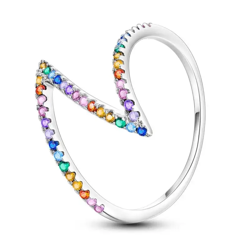 925 Silver Stackable Heart Daisy Flower Ring for Women