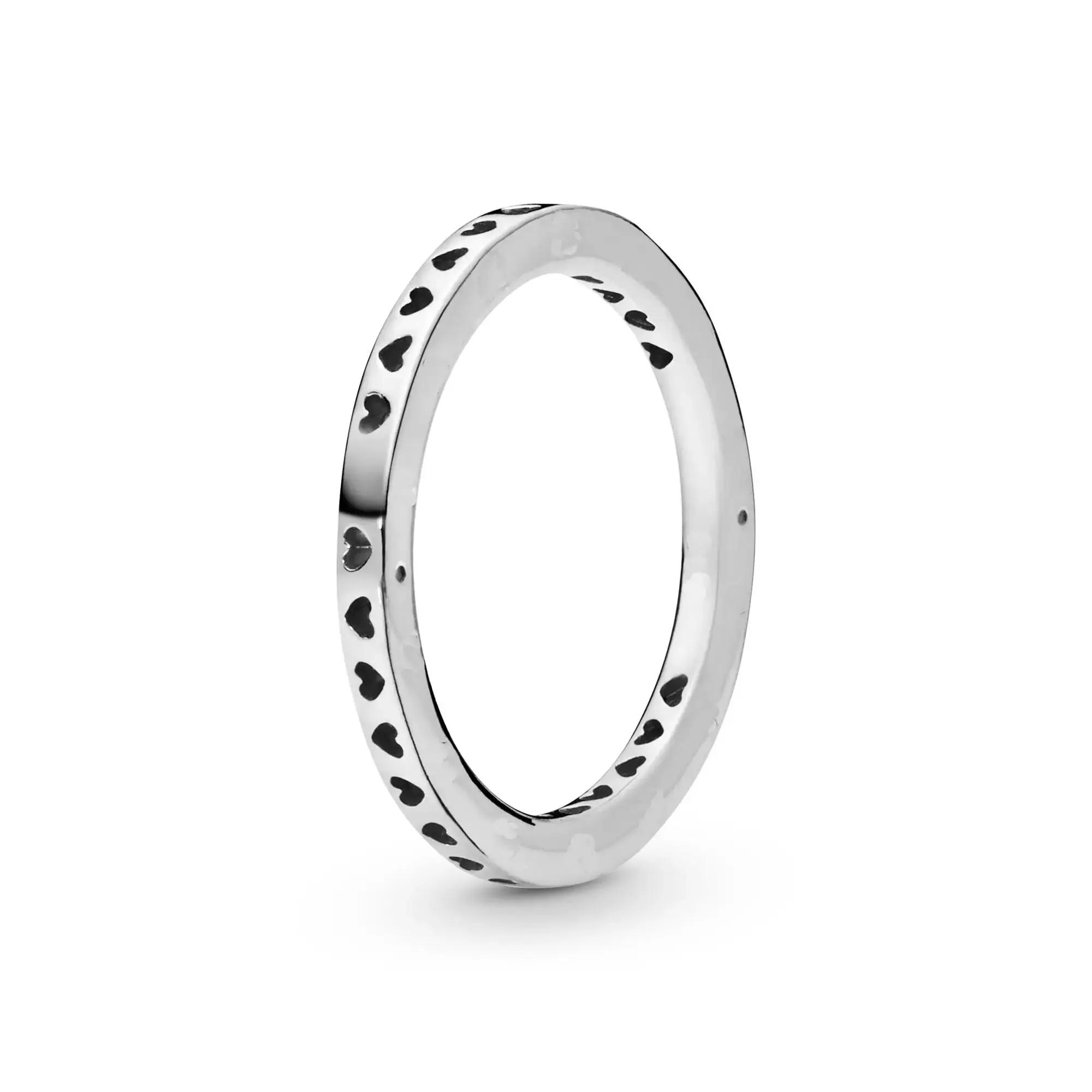 925 Silver Stackable Heart Daisy Flower Ring for Women