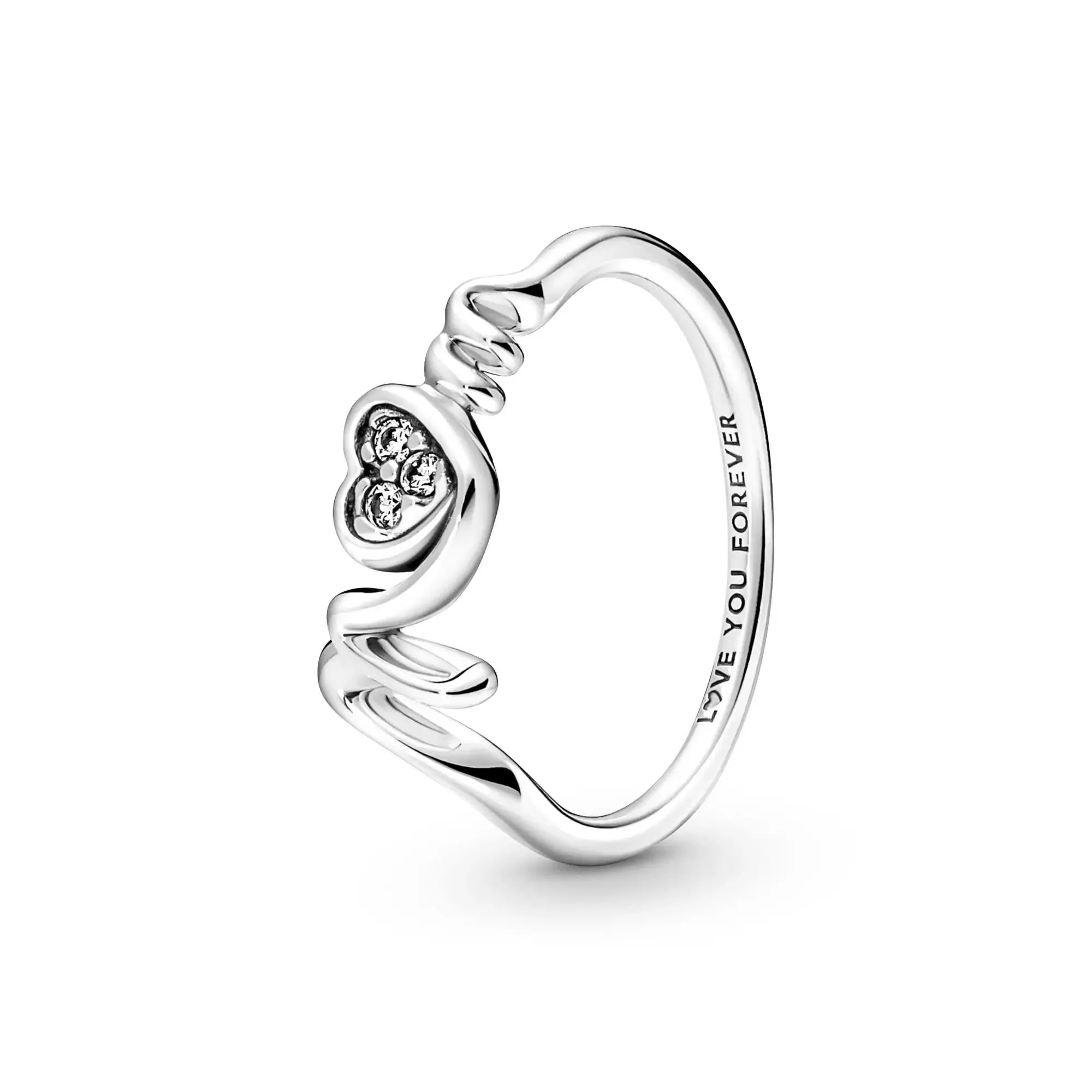 925 Silver Stackable Heart Daisy Flower Ring for Women