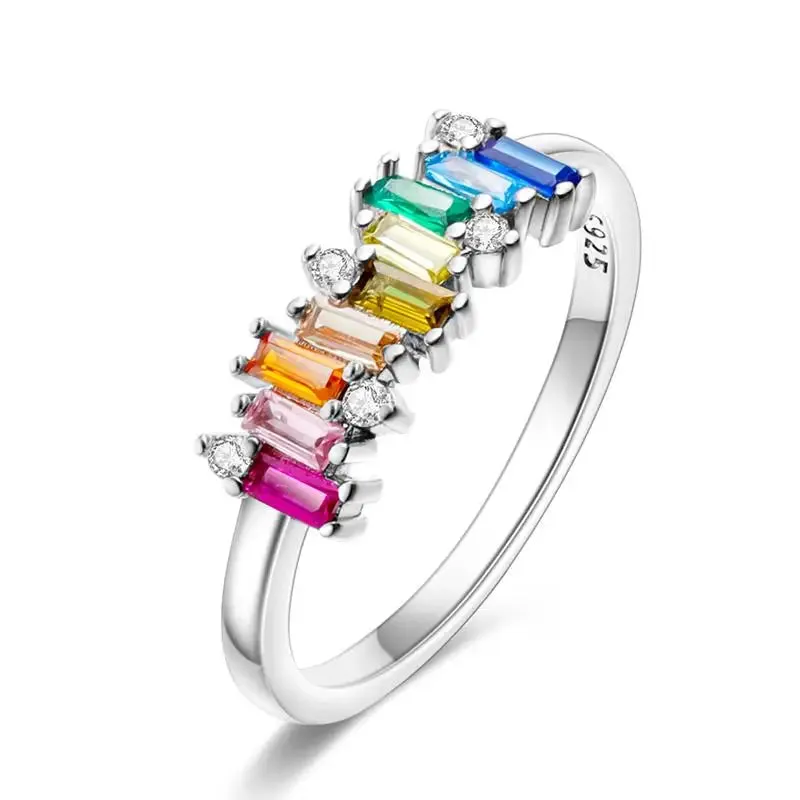 925 Silver Stackable Heart Daisy Flower Ring for Women